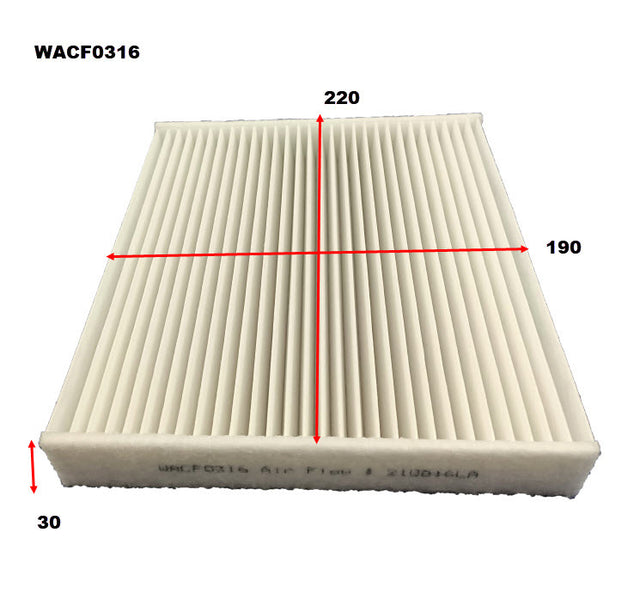 Cabin Filter RCA423M Fits Isuzu/Mazda WACF0316 - Wesfil | Universal Auto Spares