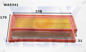 Air Filter Fits Fiat WA5341 - Wesfil