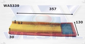 Air Filter A1830 Fits Fiat WA5339 - Wesfil