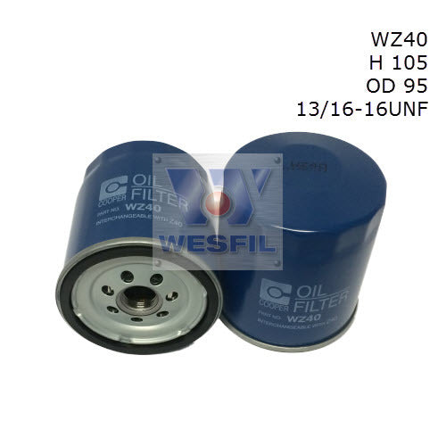 Oil Filter Z40 Fits Holden/Chevrolet WZ40 - Wesfil | Universal Auto Spares