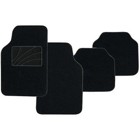 4 Piece Black Carpet Mat Set Deep Pile - PC Procovers