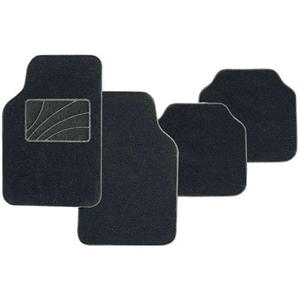 4 Piece Grey Carpet Mat Set Odourless Rubber - PC Procovers | Universal Auto Spares