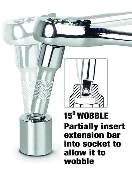 4 Pieces 1/4” DR CR-V Wobble Extension Bar - PKTool