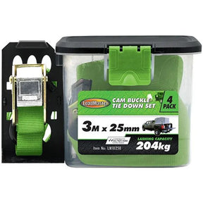 4 Pieces 3 Meter Cam Buckle Down Set, Light Duty - LoadMaster