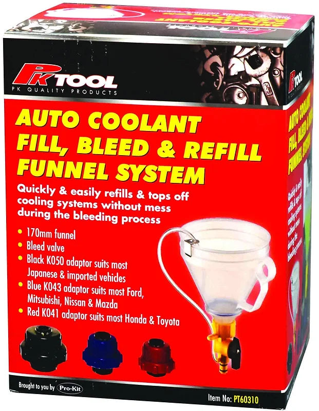 4 Pieces Coolant Refilling Kit 3 Adaptors - PKTool | Universal Auto Spares