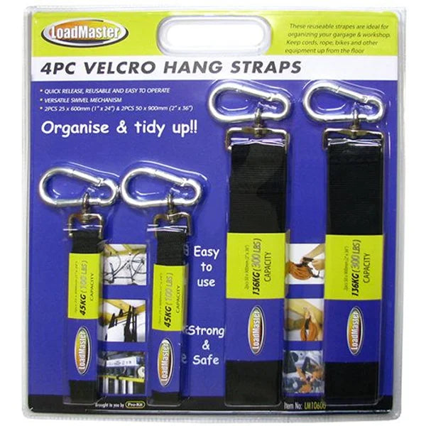 4 Pieces Velcro Hang All Straps, Extra Heavy Duty Propylene Mesh - LoadMaster | Universal Auto Spares