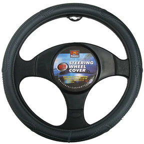 Steering Wheel Cover 40cm Rough Leather Look Black/Grey - PC Procovers