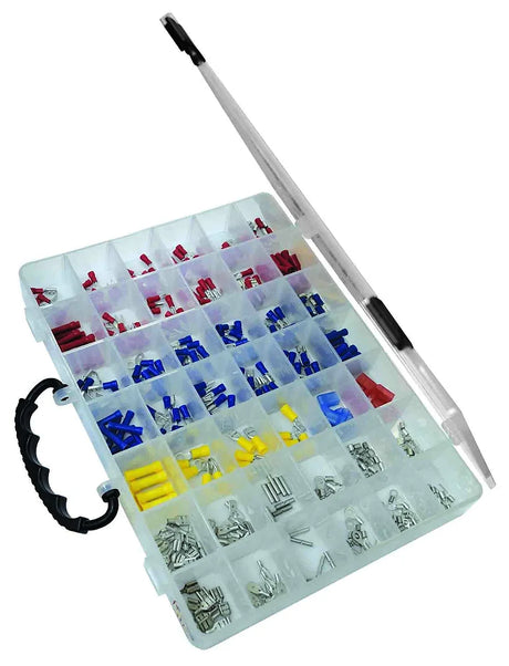 410 Piece Insulated & Non-Insulated Wire Terminal Assortment Kit - PKTool | Universal Auto Spares