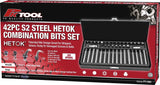 42 Piece S2 Steel HETOK Combination Bits Set - PKTool | Universal Auto Spares