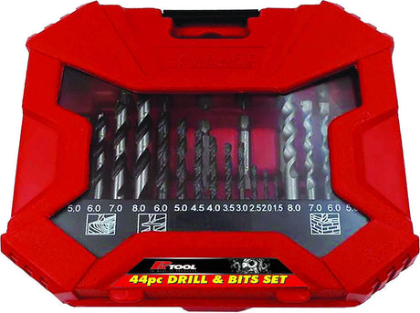 44 Piece Drill & Bits Set Magnetic Bits Holder Drill Gauge | Universal Auto Spares