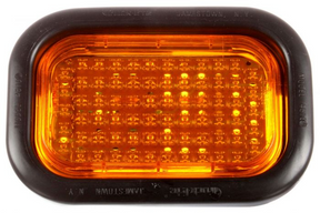 LED Yellow Rectangular Rear Turn Signal Straight PL-3 24V Kit - TruckLite