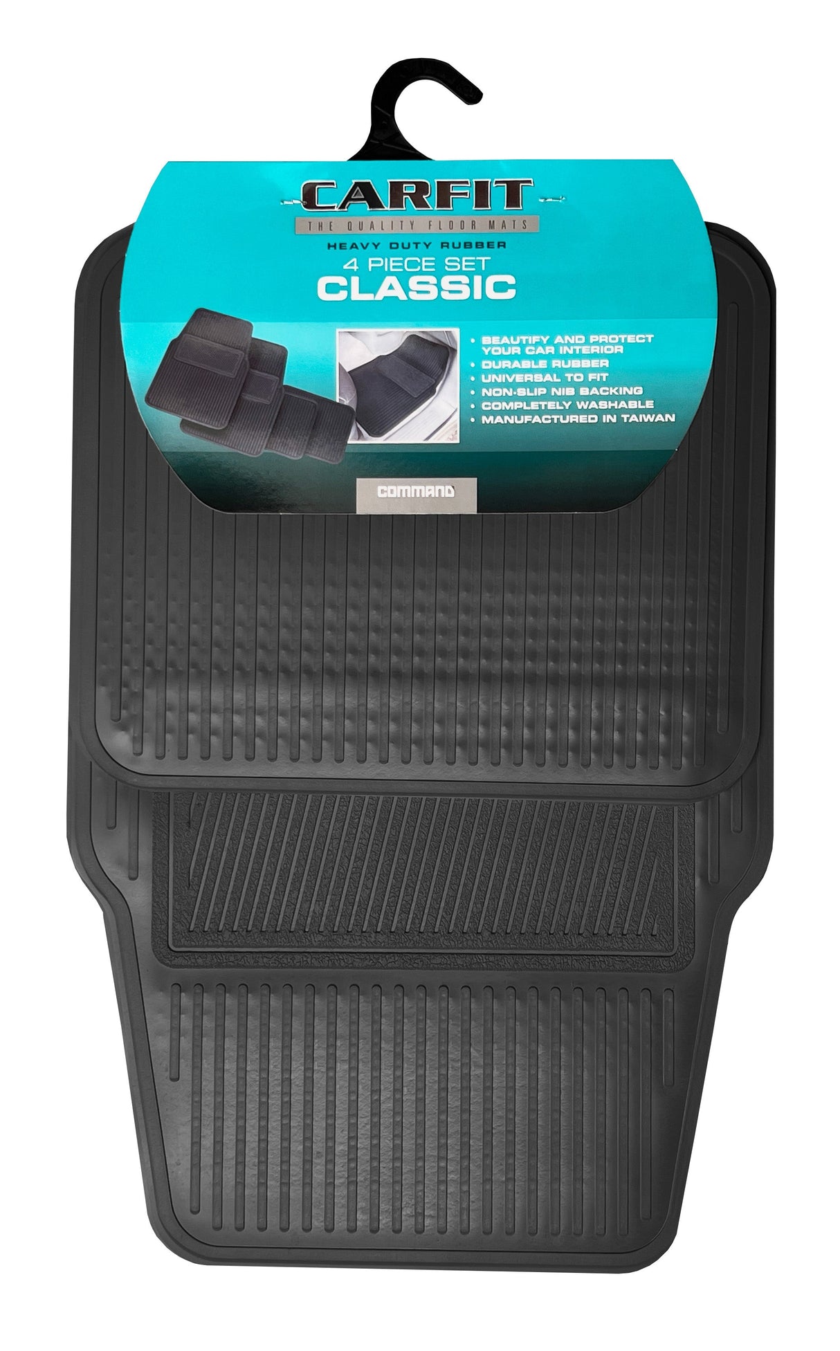 CLASSIC BLACK RUBBER 4 PIECE SET - Carfit Mats