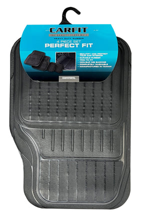 PERFECT FIT BLACK 4 PIECE RUBBER - Carfit Mats
