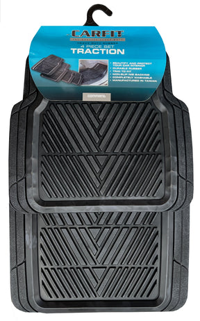 TRACTION 4PIECE BLACK RUBBER MAT - Carfit Mats
