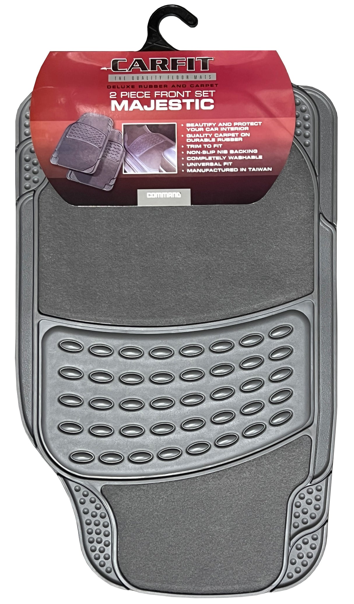 MAJESTIC GREY 2 PIECE FRONT CARPET/RUBBER - Carfit Mats