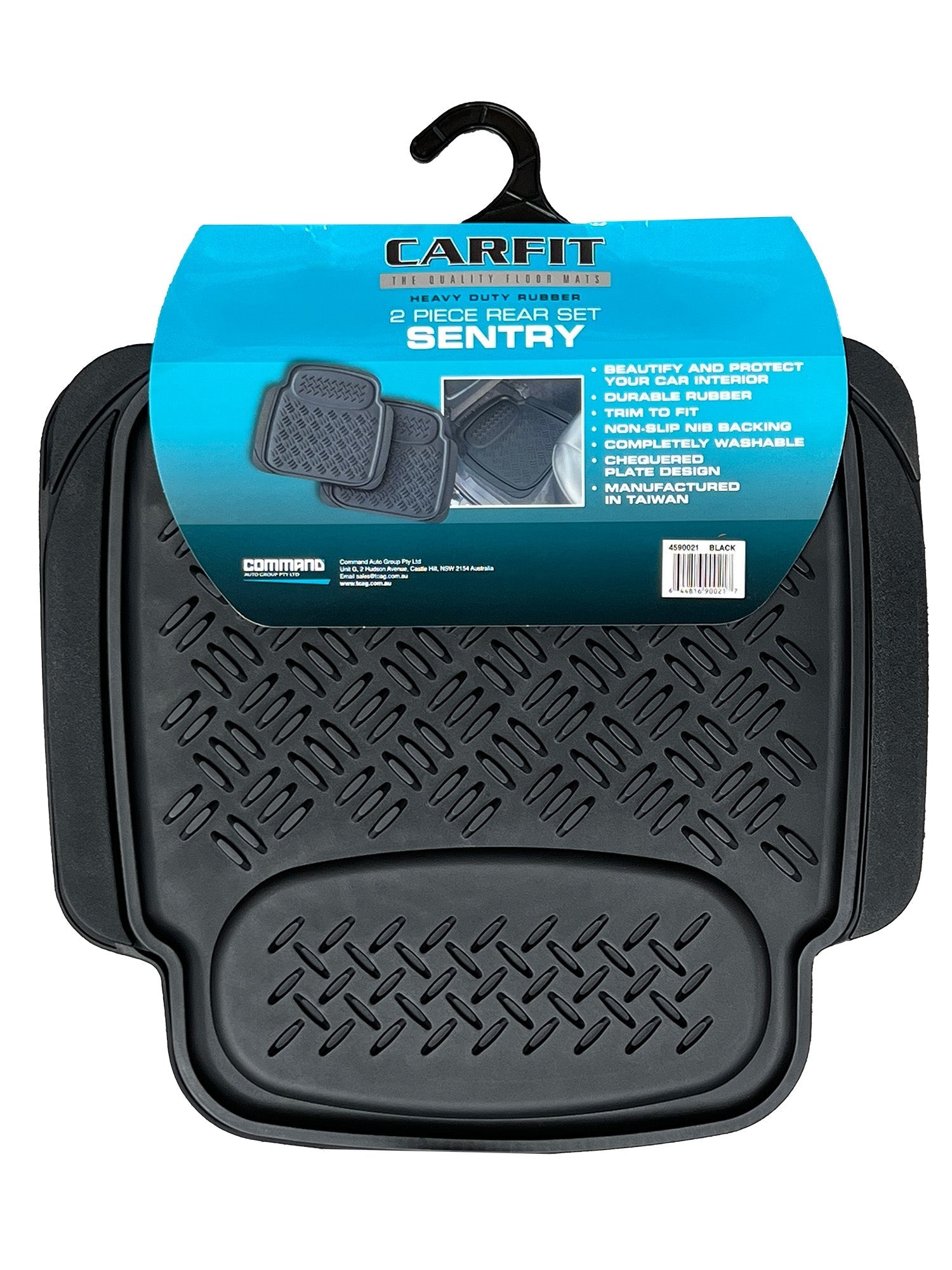 SENTRY BLACK 2 PIECE REAR RUBBER - Carfit Mats