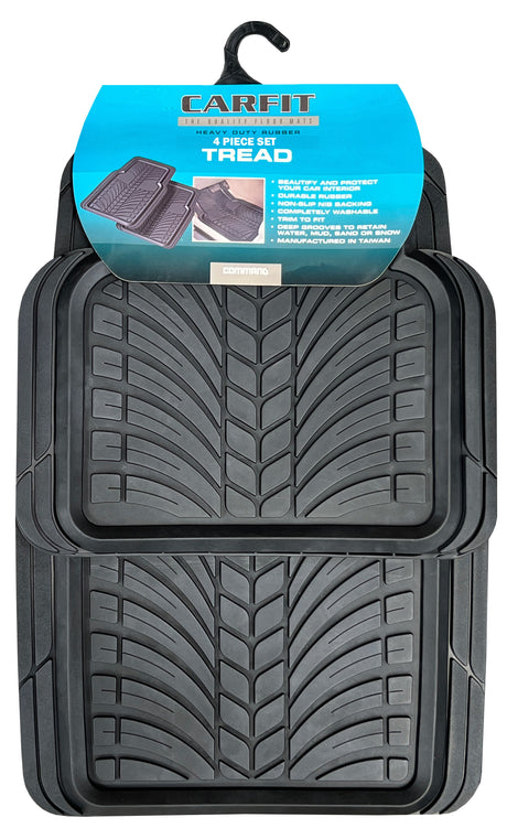 TREAD 4 PIECE RUBBER BLACK - Carfit Mats