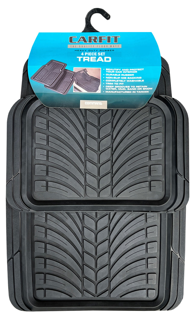 TREAD 4 PIECE RUBBER BLACK - Carfit Mats