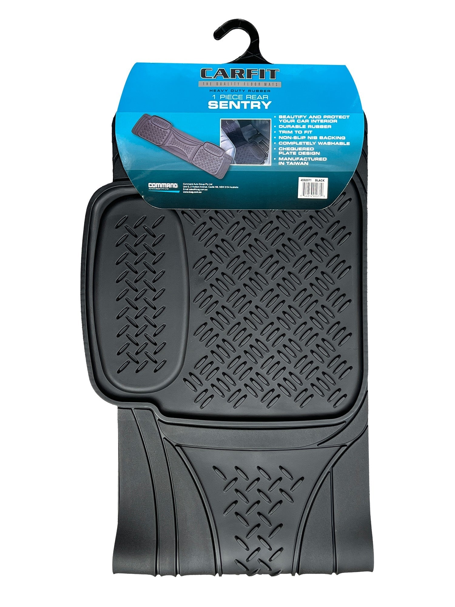 SENTRY BLACK 1 PIECE REAR RUBBER - Carfit Mats