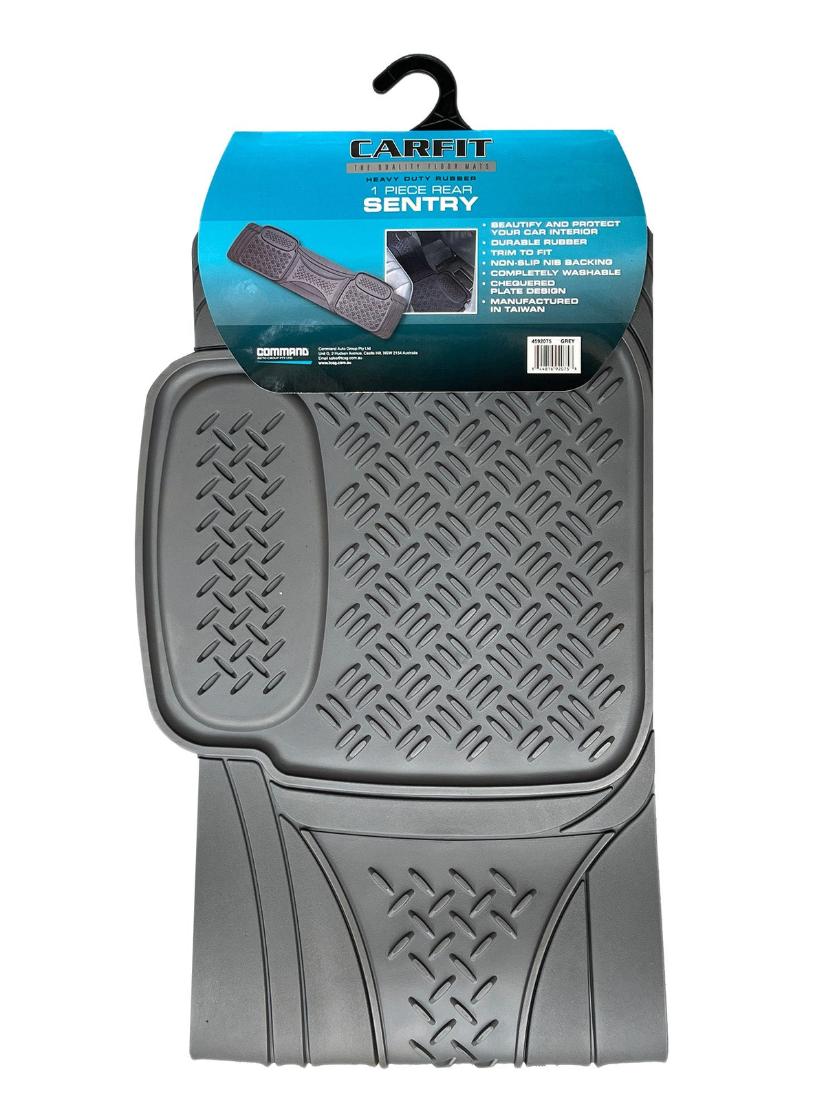 SENTRY GREY 1 PIECE REAR RUBBER - Carfit Mats