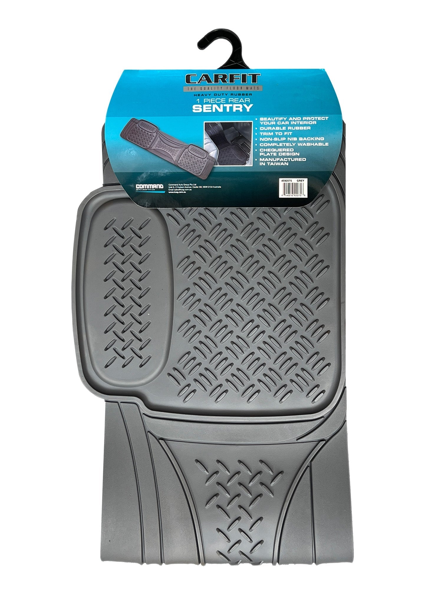 SENTRY GREY 1 PIECE REAR RUBBER - Carfit Mats