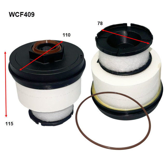 Diesel Fuel Filter Fits Lexus/Toyota WCF409 - Wesfil | Universal Auto Spares