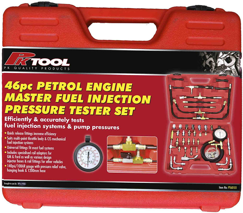 46 Piece Master Kit Petrol Engine Fuel Injection Pressure Tester Set ...