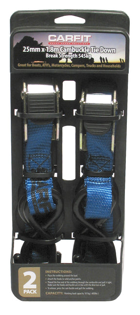 CAMBUCKLE STRAP - 25MM X 3.6M - SET OF 2 - Carfit Cargo