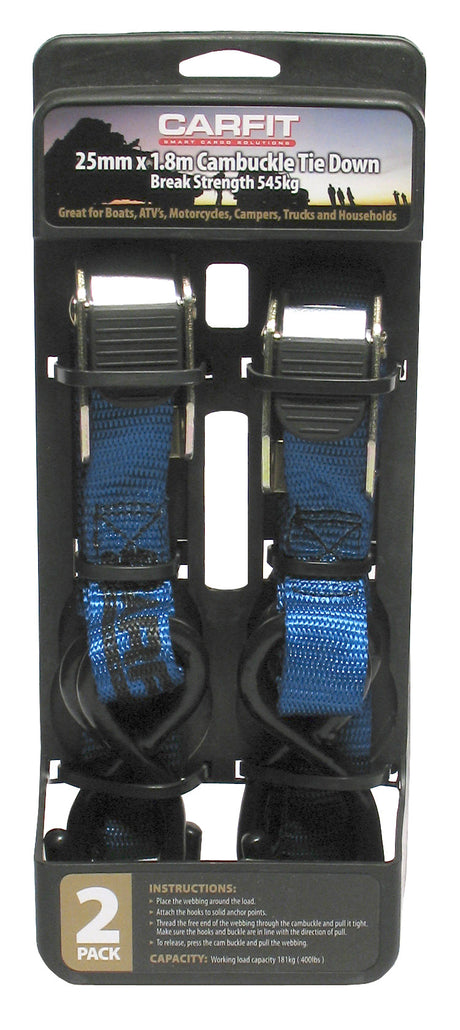 CAMBUCKLE STRAP - 25MM X 3.6M - SET OF 2 - Carfit Cargo