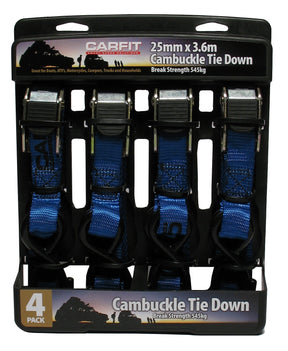 CAMBUCKLE STRAP - 25MM X 3.6M - SET OF 4 - Carfit Cargo