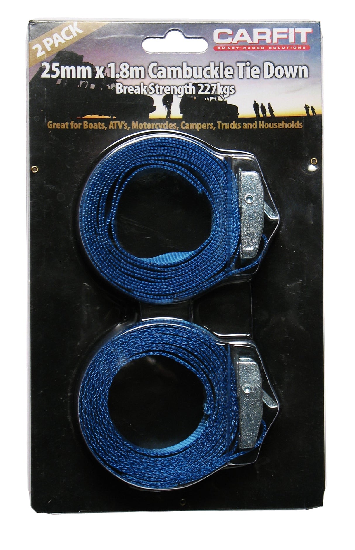 CINCH STRAP - 25MM X 1.8M - SET OF 2 - Carfit Cargo