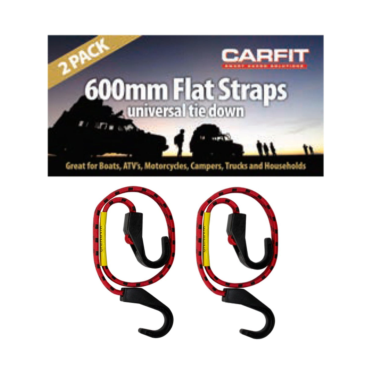 FLAT STRAPS - 600mm - 2 PK - Carfit Cargo
