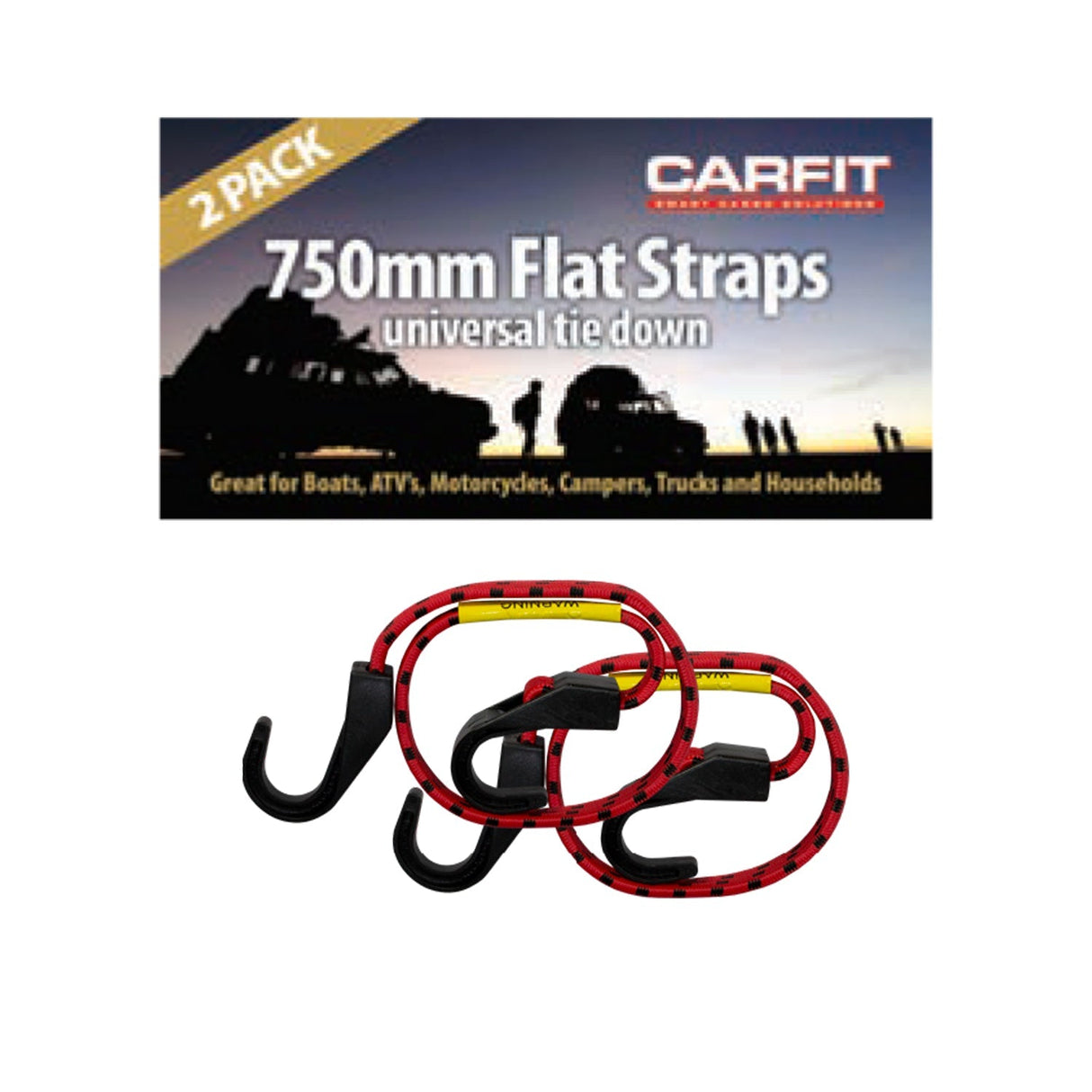 FLAT STRAPS - 750mm - 2 PK - Carfit Cargo