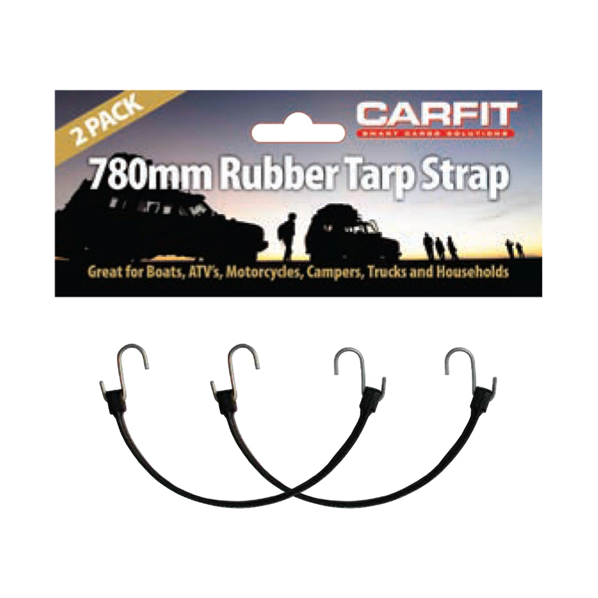 RUBBER TARP STRAP - 780MM - SET OF 2 - Carfit Cargo