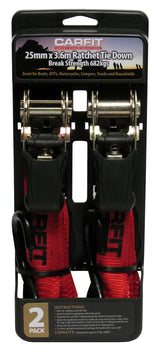 RATCHET STRAP - 25MM X 3.6M - SET OF 2 - Carfit Cargo