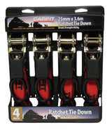 RATCHET STRAP - 25MM X 3.6M - SET OF 4 - Carfit Cargo