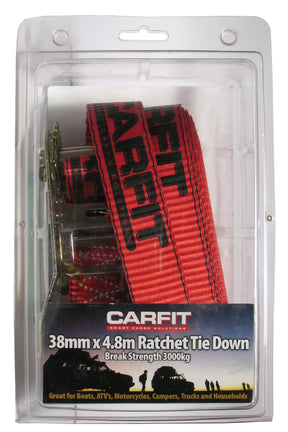 RATCHET STRAP - 38MM X 4.8M - SINGLE - Carfit Cargo