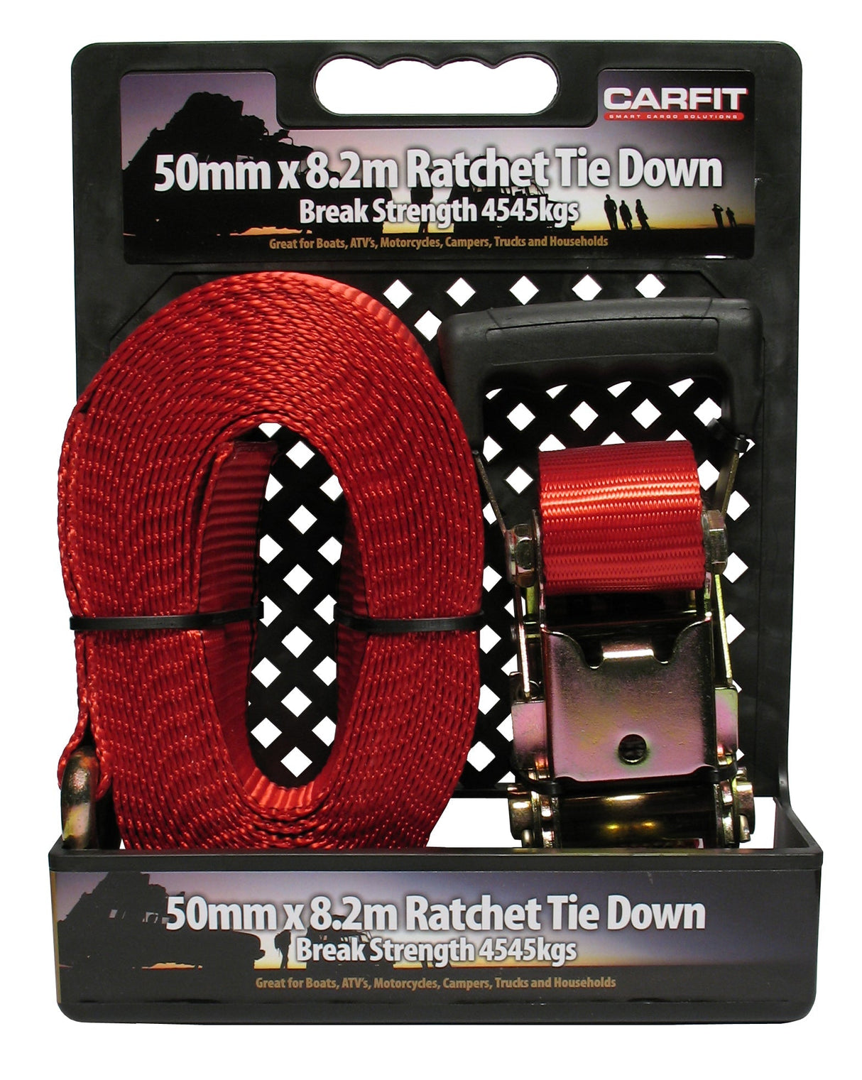 RATCHET STRAP - 50MM X 8.2M - SINGLE - Carfit Cargo