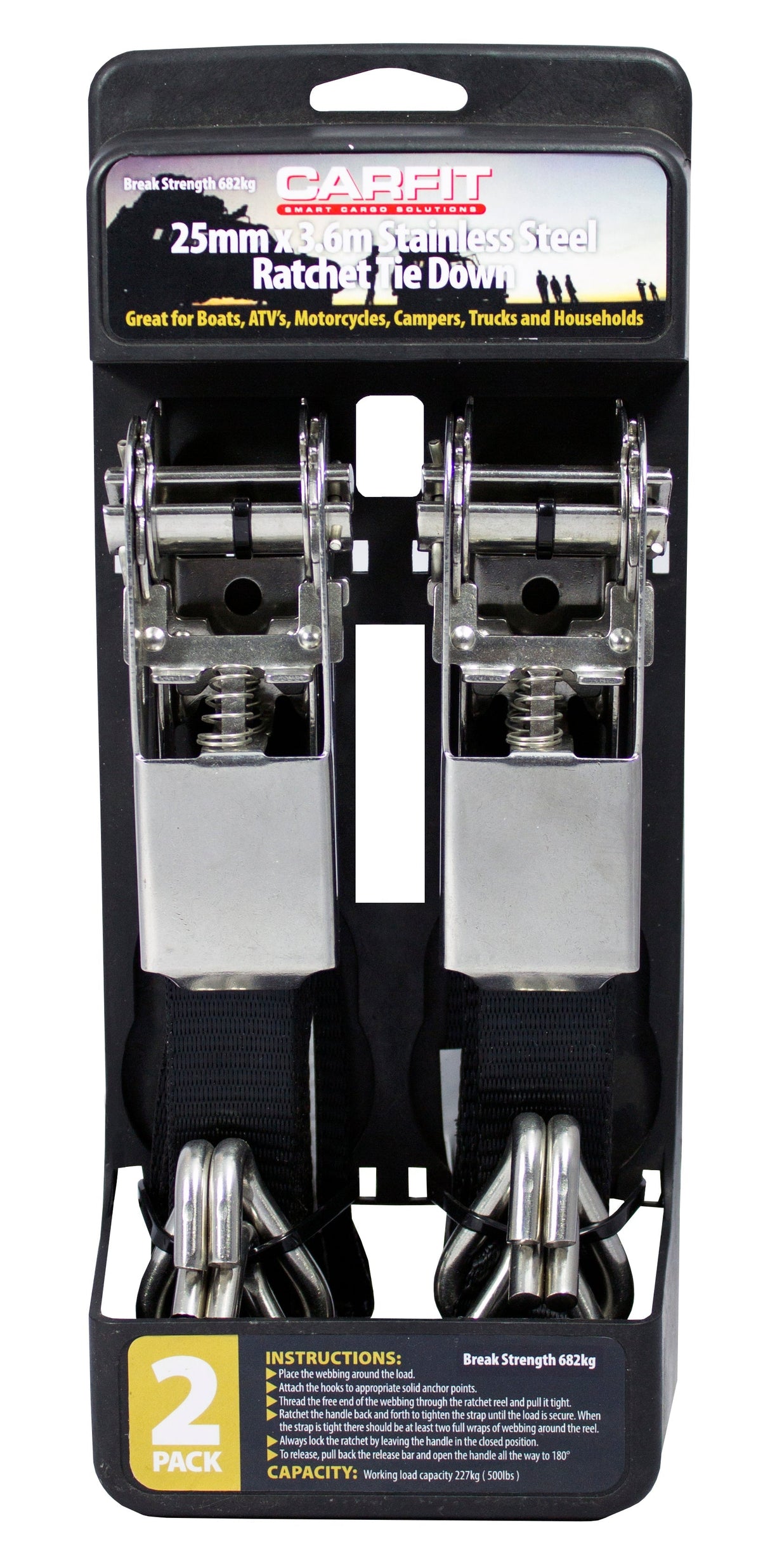 STAINLESS STEEL RTD - 25MM X 3.6M - SET OF 2 - Carfit Cargo