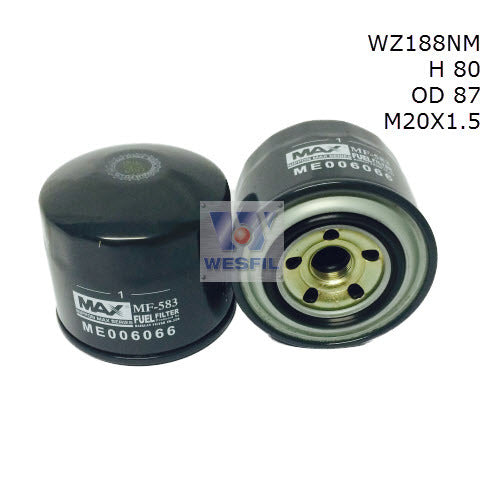 Diesel Fuel Filter Z188 Fits Mitsubishi WZ188NM - Wesfil | Universal Auto Spares