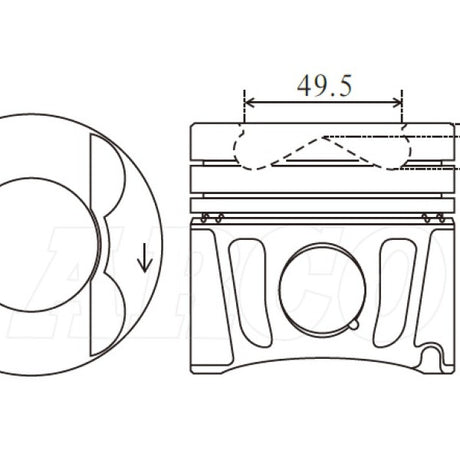 Piston & Pin Set M/BENZ OM651 4DP2000-STD - Nason