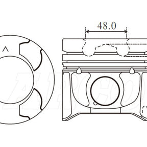 Piston & Pin Set NISSAN YD25DDTI 48.5MM BOWL 4DP2002-1.00 - NASON