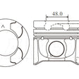 Piston & Pin Set NISSAN YD25DDTI 48.5MM BOWL 4DP2002-STD - NASON