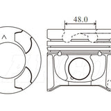 Piston & Pin Set NISSAN YD25DDTI 48.5MM BOWL 4DP2002-STD - Nason