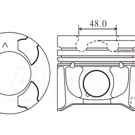 Piston & Pin Set NISSAN YD25DDTI 48.5MM BOWL 4DP2002-STD - Nason