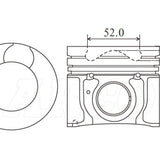 Piston & Pin Set HYUNDAI D4CB DOHC 16V DIESEL 4DP2003-0.50 - Nason
