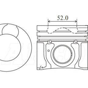 Piston & Pin Set HYUNDAI D4CB DOHC 16V DIESEL 4DP2003-STD - NASON