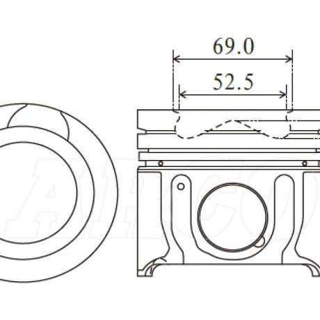 Piston & Pin Set HYUNDAI D4CB DOHC 16V DIESEL 4DP2004-STD - Nason