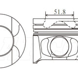 Piston & Pin Set TOYOTA 1KD-FTE 4DP2014-STD - Nason