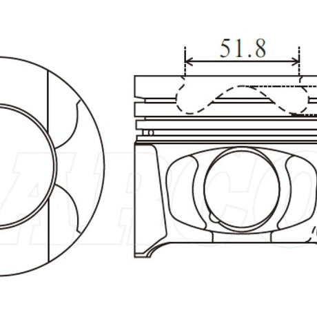 Piston & Pin Set TOYOTA 1KD-FTE 4DP2014-1.00 - Nason